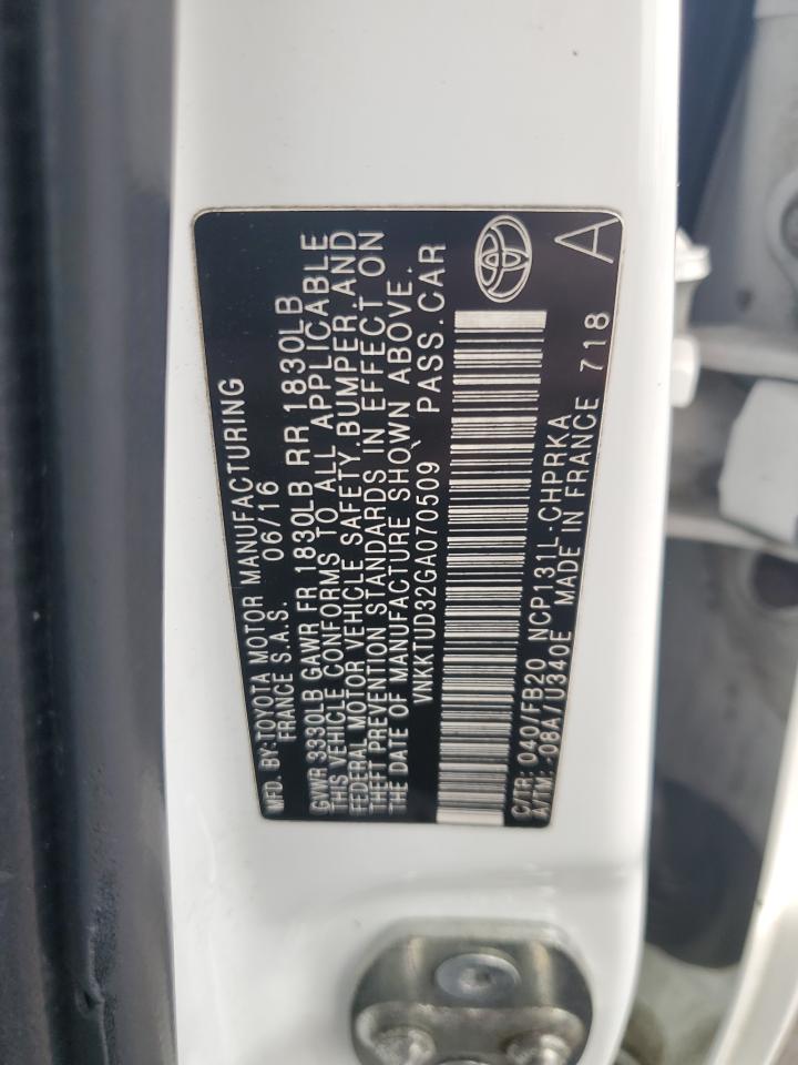 2016 Toyota Yaris L VIN: VNKKTUD32GA070509 Lot: 81979575