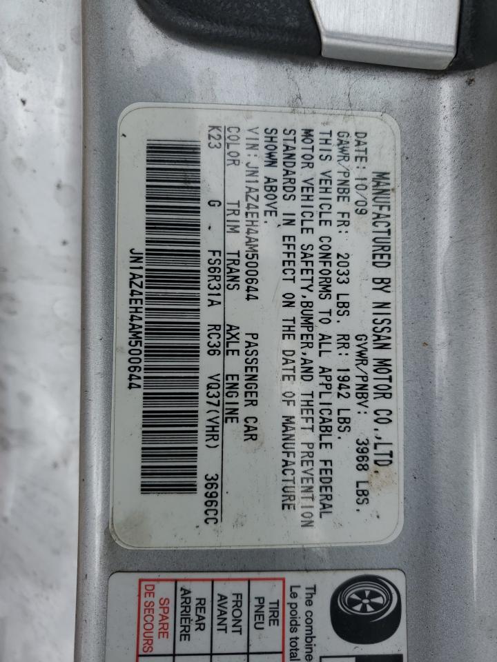 2010 Nissan 370Z VIN: JN1AZ4EH4AM500644 Lot: 69455825