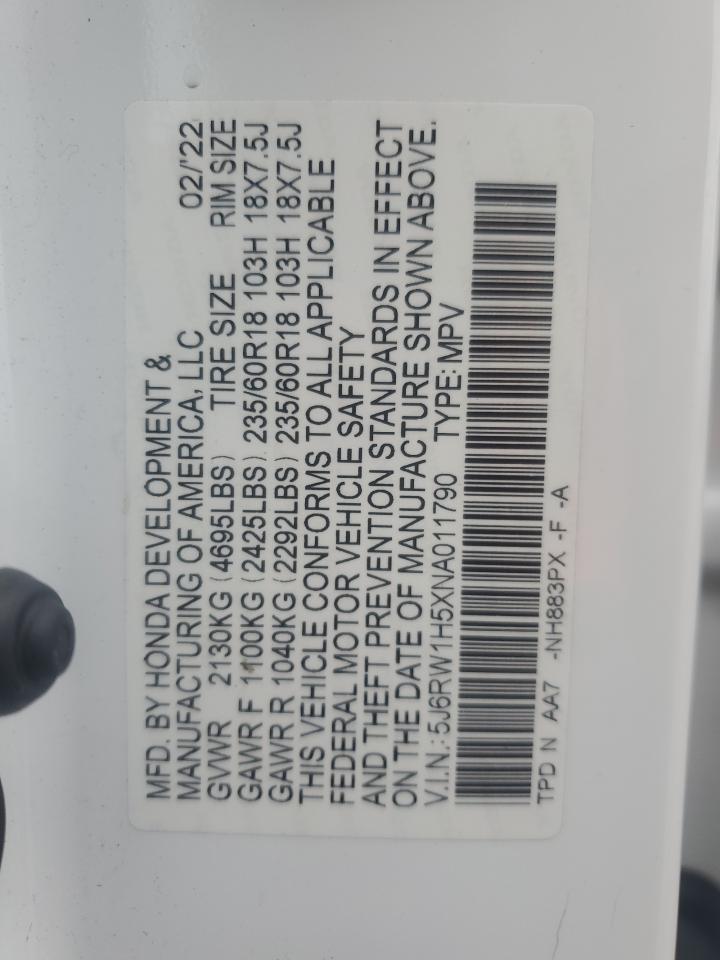 2022 Honda Cr-V Ex VIN: 5J6RW1H5XNA011790 Lot: 81331185