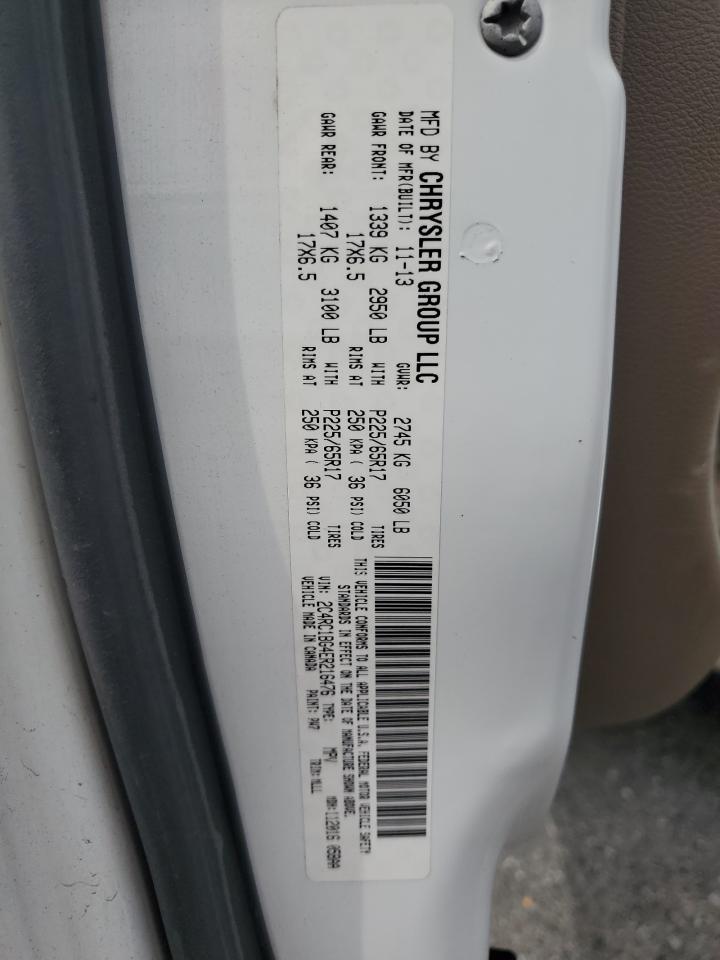 2014 Chrysler Town & Country Touring VIN: 2C4RC1BG4ER216476 Lot: 84546835