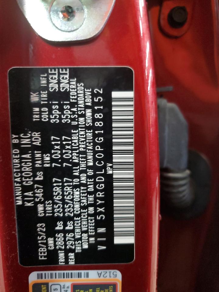 2023 Kia Sorento Lx VIN: 5XYRGDLC0PG188152 Lot: 83848715