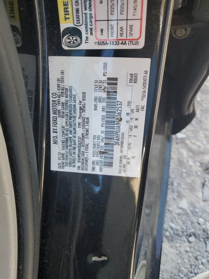 2012 Ford Fusion Sel VIN: 3FAHP0JA9CR362537 Lot: 71555965