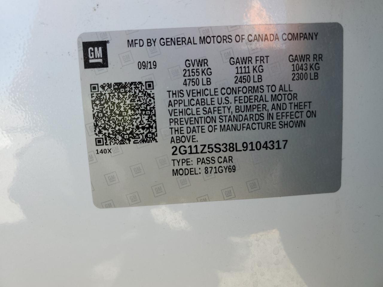 2020 Chevrolet Impala Lt VIN: 2G11Z5S38L9104317 Lot: 81131645