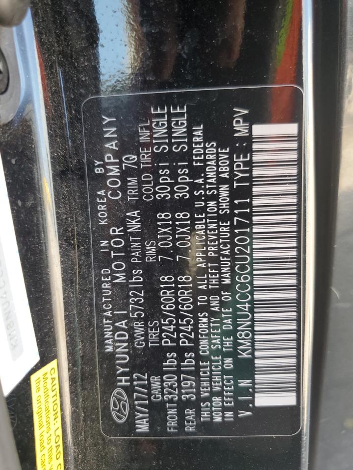 2012 Hyundai Veracruz Gls VIN: KM8NU4CC6CU201711 Lot: 84203435