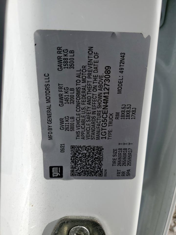 2021 GMC Canyon Elevation VIN: 1GTG5CEN4M1273089 Lot: 82106305