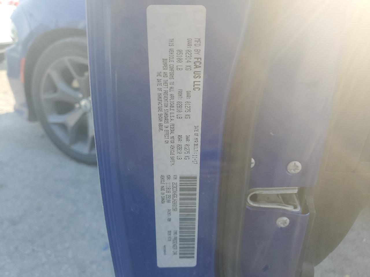 2018 Dodge Charger Sxt Plus VIN: 2C3CDXHG6JH203150 Lot: 70798955