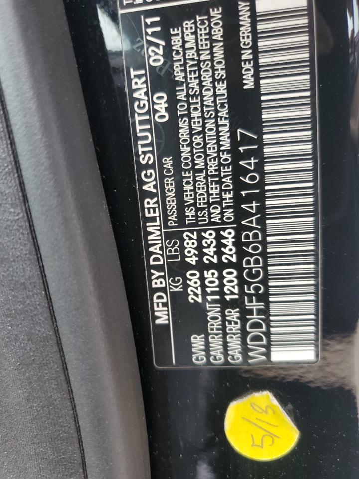 2011 Mercedes-Benz E 350 VIN: WDDHF5GB6BA416417 Lot: 81946745