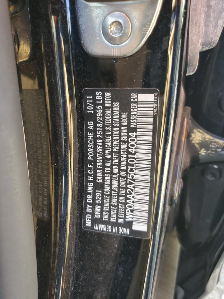 2012 Porsche Panamera 2 VIN: WP0AA2A75CL014004 Lot: 80720515