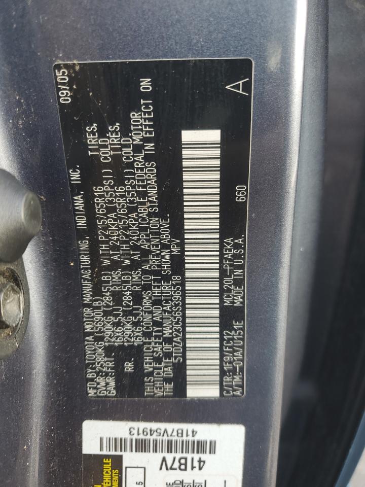 2006 Toyota Sienna Ce VIN: 5TDZA23C56S396518 Lot: 81218245