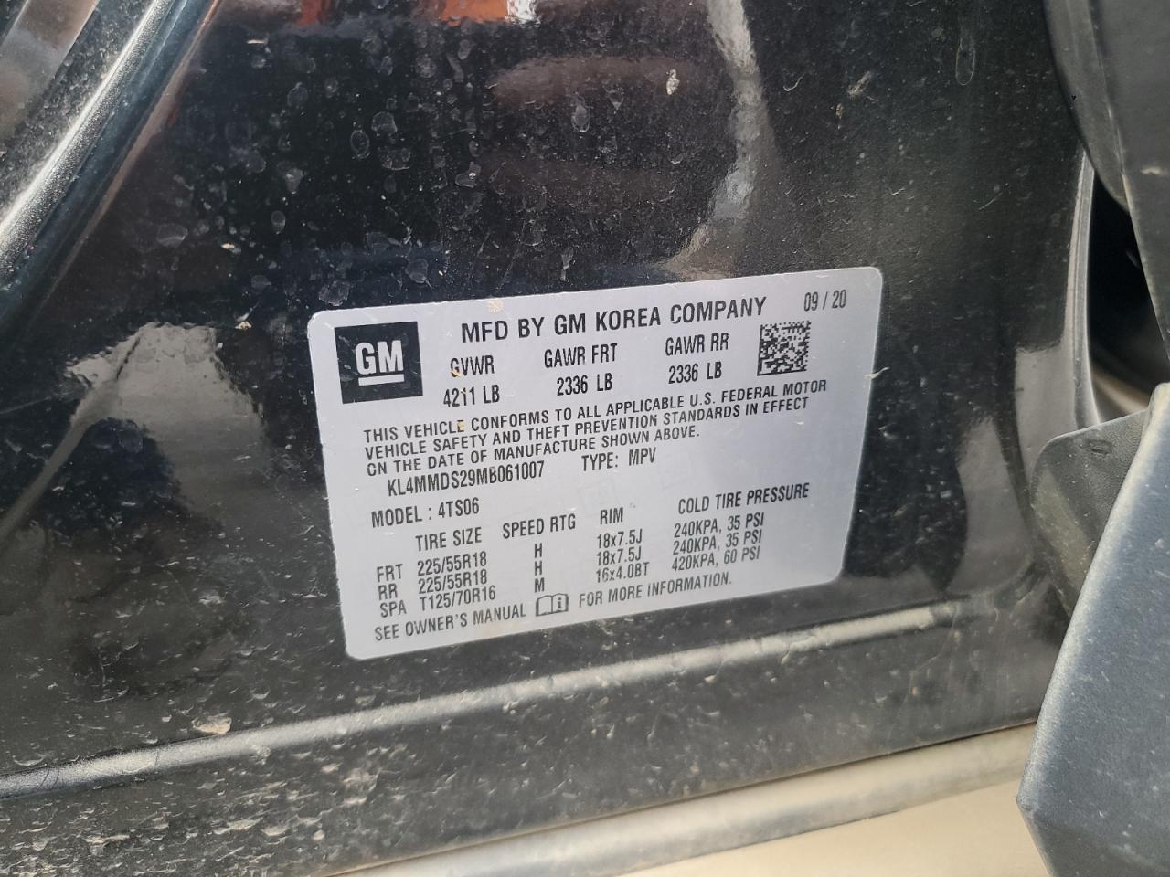 2021 Buick Encore Gx Select VIN: KL4MMDS29MB061007 Lot: 71819475