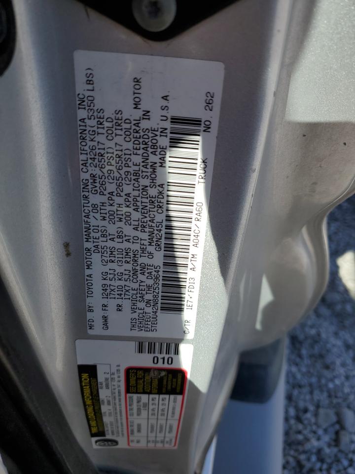 2008 Toyota Tacoma Access Cab VIN: 5TEUU42N88Z539645 Lot: 82133825