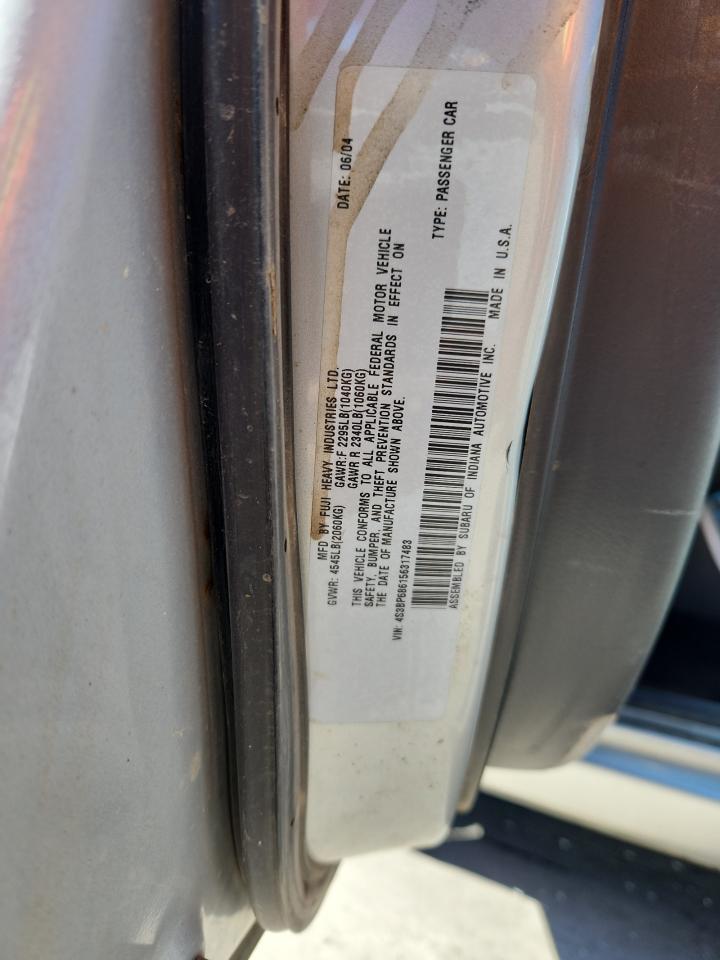 2005 Subaru Legacy Gt VIN: 4S3BP686156317483 Lot: 81116255
