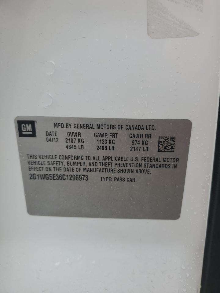 2012 Chevrolet Impala Lt VIN: 2G1WG5E36C1296973 Lot: 81120235