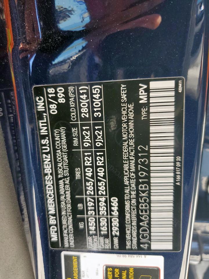 2019 Mercedes-Benz Gle 43 Amg VIN: 4JGDA6EB5KB197312 Lot: 81431515