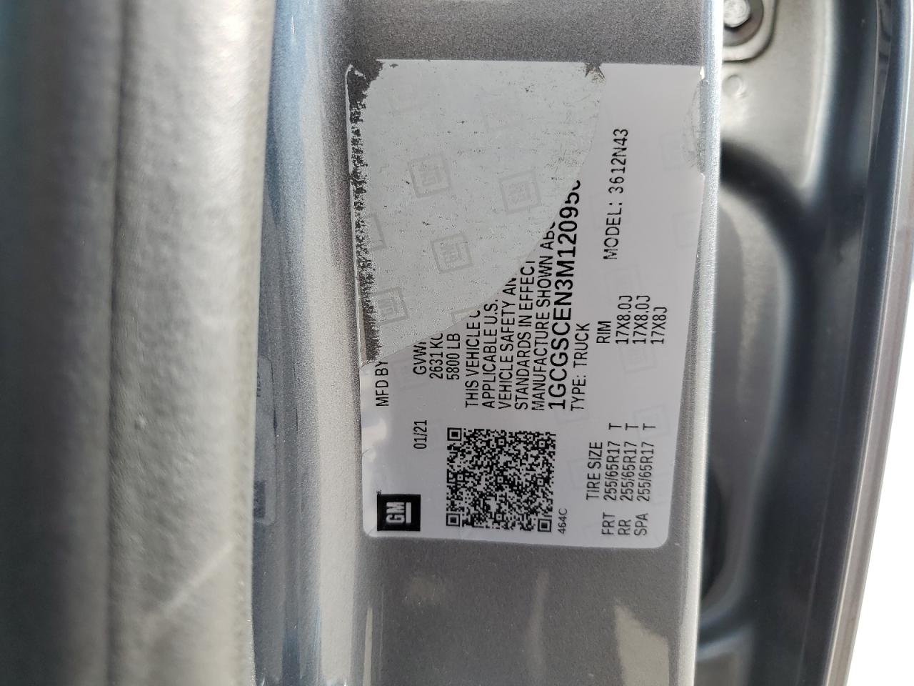 2021 Chevrolet Colorado Lt VIN: 1GCGSCEN3M1209506 Lot: 81247615