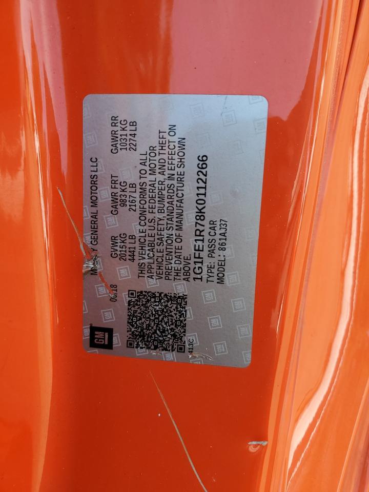 2019 Chevrolet Camaro Ss VIN: 1G1FE1R78K0112266 Lot: 80203765