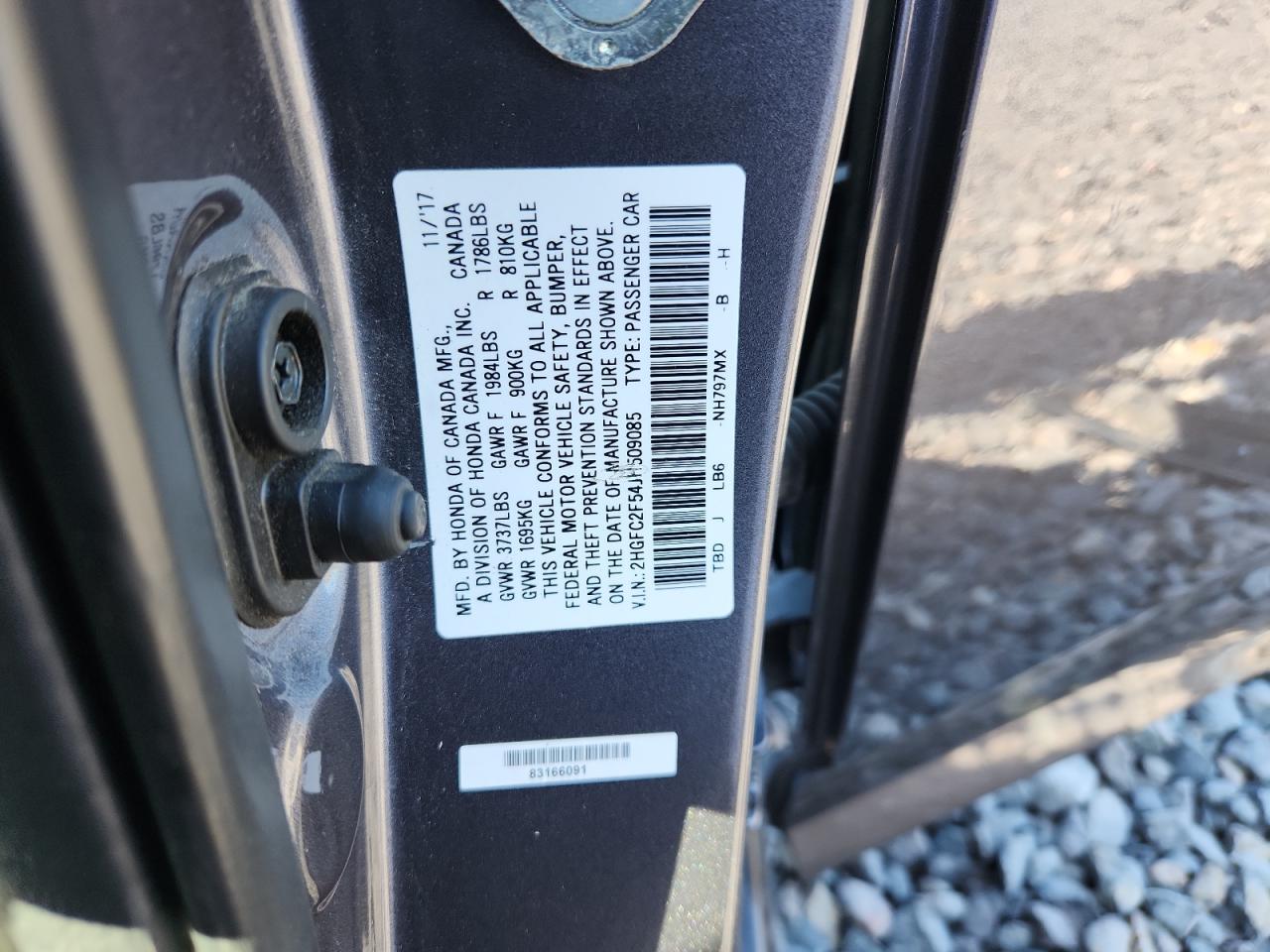 2018 Honda Civic Lx VIN: 2HGFC2F54JH509085 Lot: 80642825