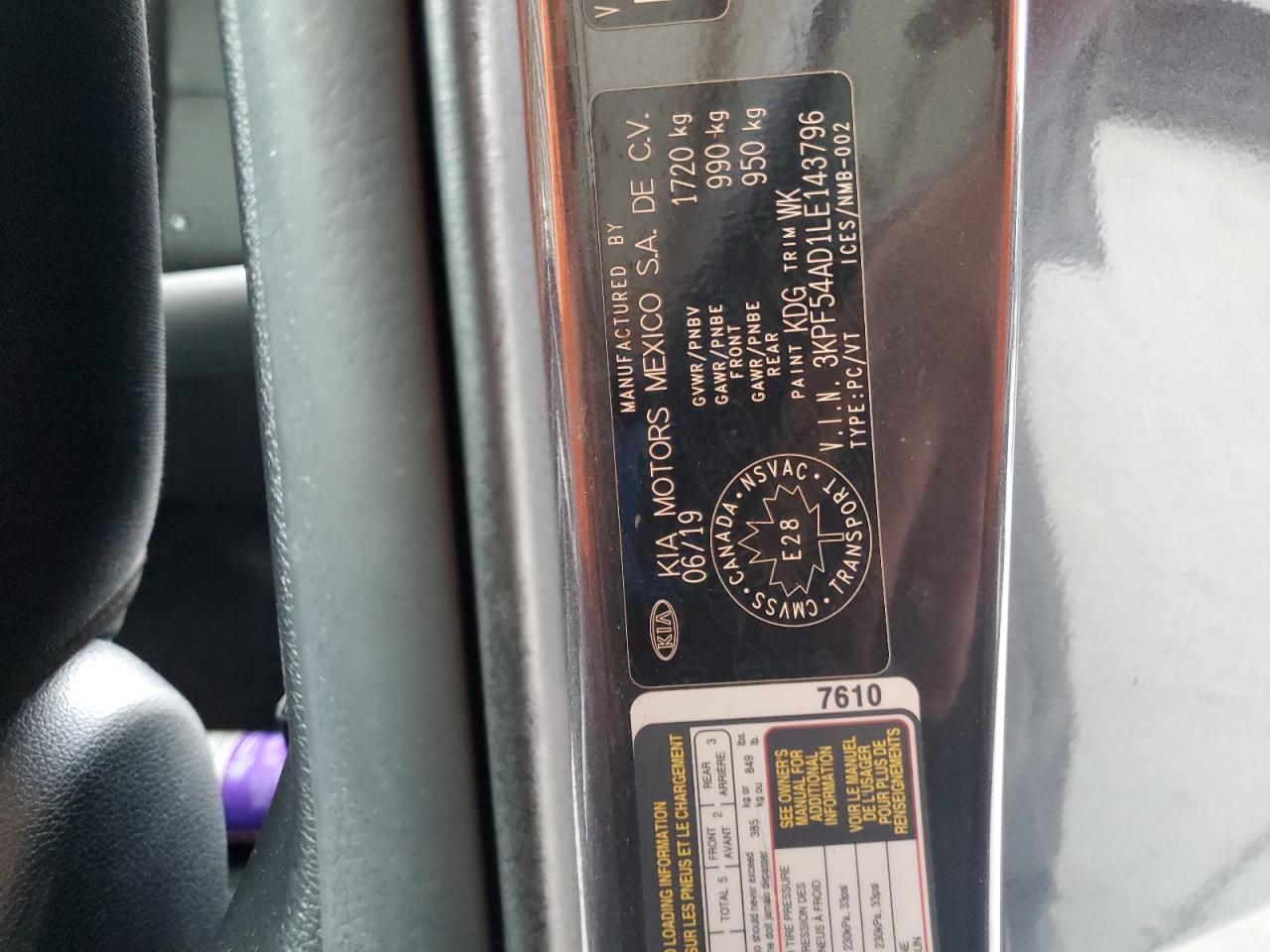 2020 Kia Forte Ex VIN: 3KPF54AD1LE143796 Lot: 71441625