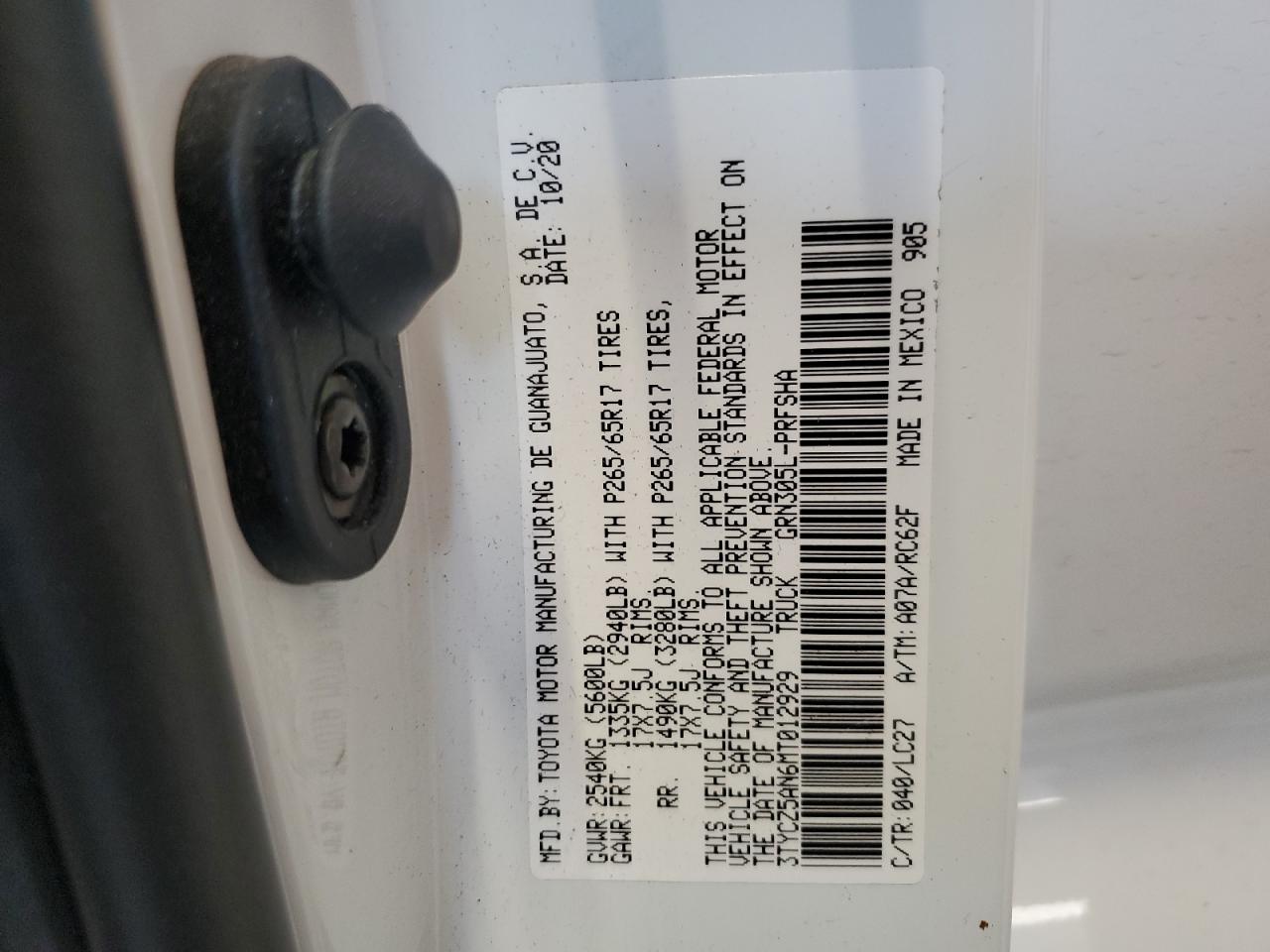 2021 Toyota Tacoma Double Cab VIN: 3TYCZ5AN6MT012929 Lot: 71811295