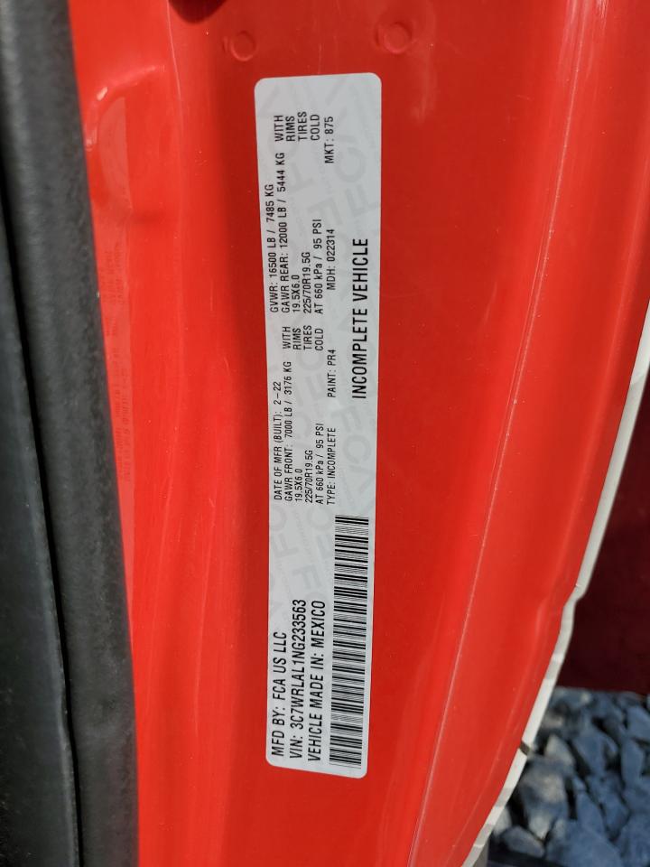 2022 Ram 4500 VIN: 3C7WRLAL1NG233563 Lot: 71866155