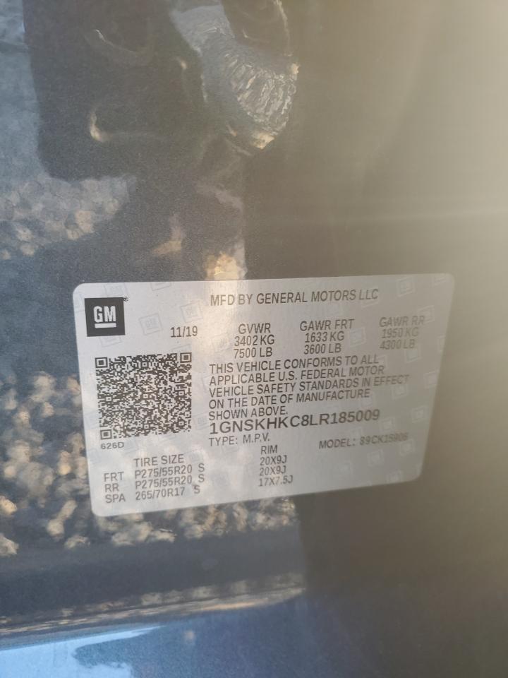 2020 Chevrolet Suburban K1500 Lt VIN: 1GNSKHKC8LR185009 Lot: 71484835