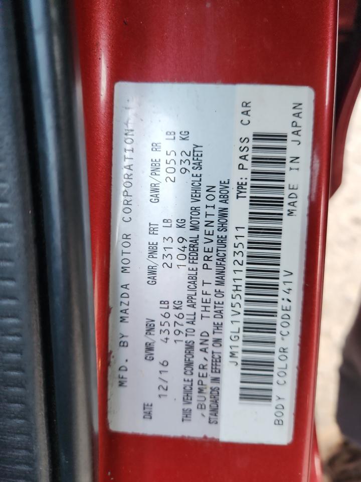 2017 Mazda 6 Touring VIN: JM1GL1V55H1123511 Lot: 80168315