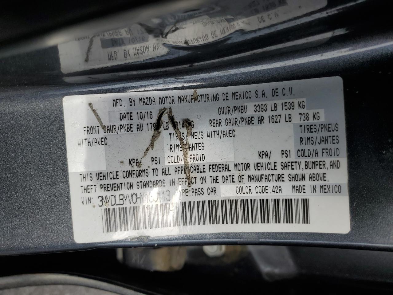 2017 Toyota Yaris Ia VIN: 3MYDLBYV0HY160113 Lot: 81446985