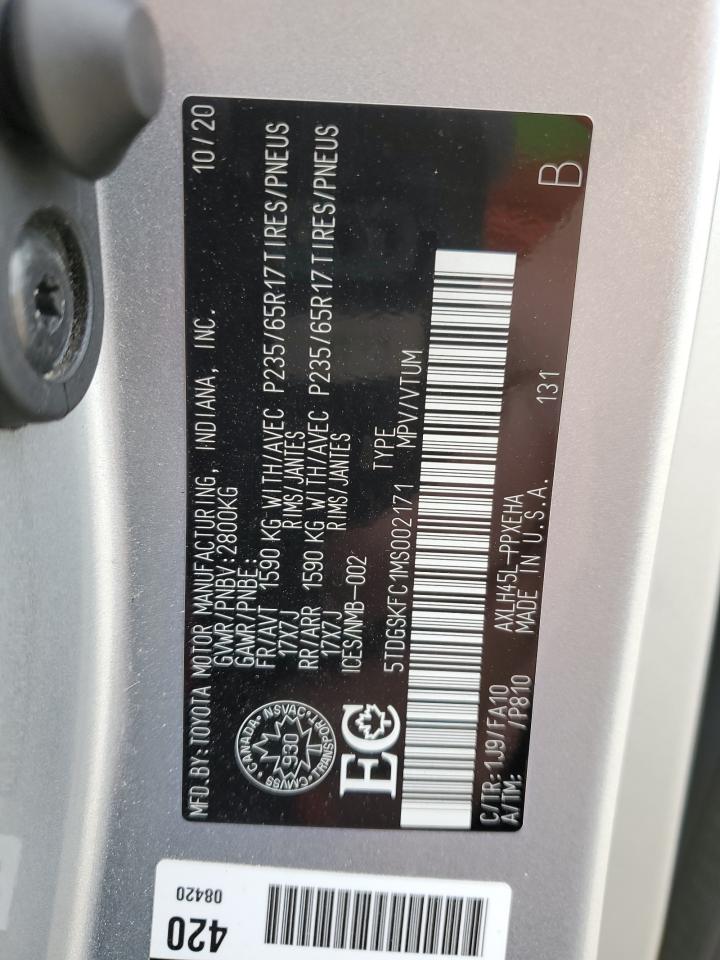 2021 Toyota Sienna Le VIN: 5TDGSKFC1MS002171 Lot: 83992875