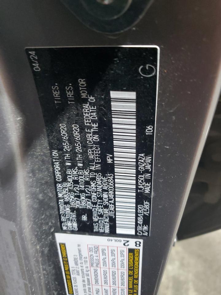 2024 Toyota Land Cruiser Base VIN: JTEABFAJ4RK006843 Lot: 84385715