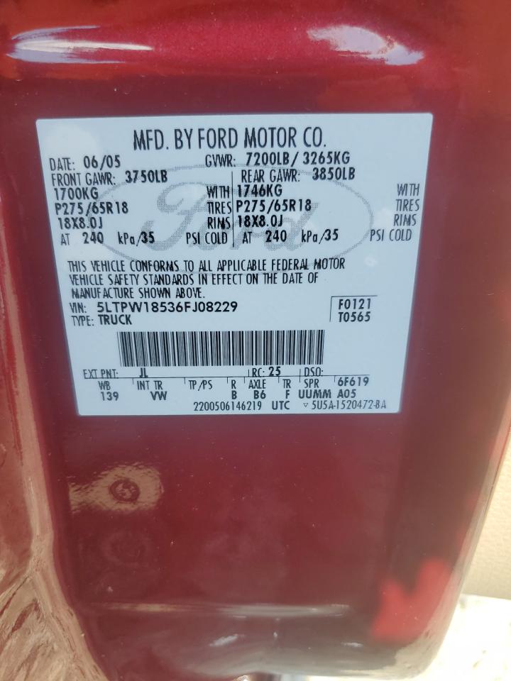 2006 Lincoln Mark Lt VIN: 5LTPW18536FJ08229 Lot: 71309335