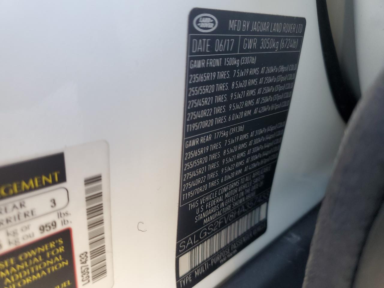 2017 Land Rover Range Rover Hse VIN: SALGS2FV8HA357433 Lot: 84273125