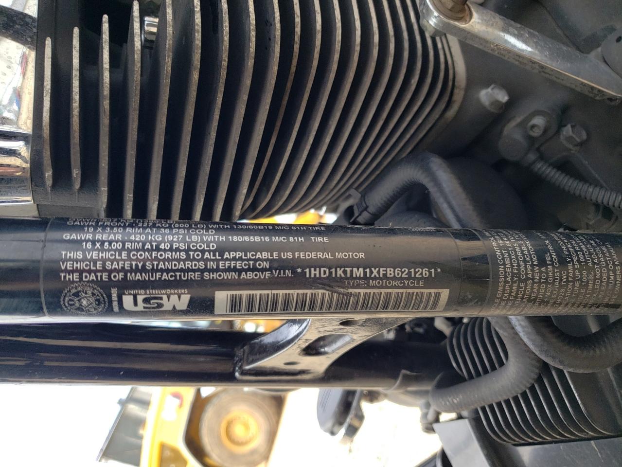 2015 Harley-Davidson Fltrxs Road Glide Special VIN: 1HD1KTM1XFB621261 Lot: 80263485