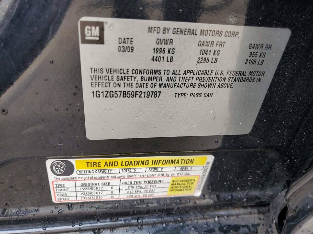 2009 Chevrolet Malibu Ls VIN: 1G1ZG57B59F219787 Lot: 71179395