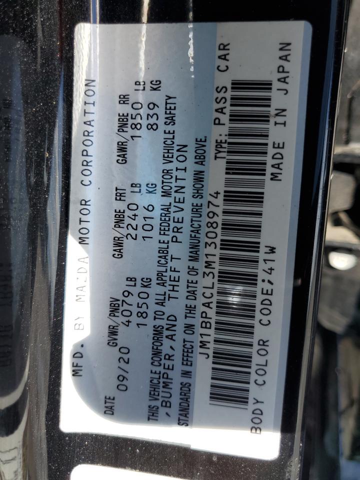 2021 Mazda 3 Preferred VIN: JM1BPACL3M1308974 Lot: 81324475