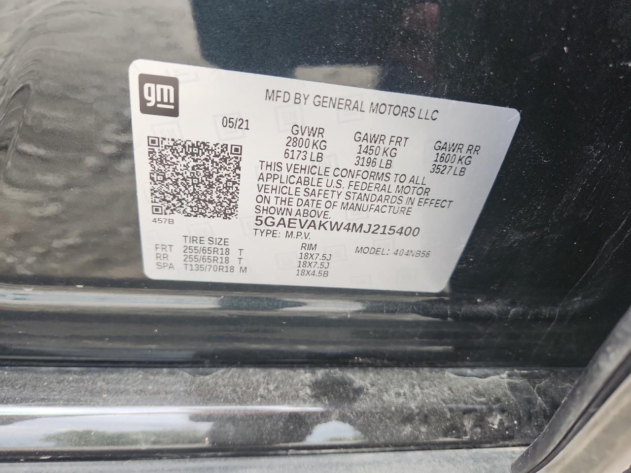 2021 Buick Enclave Essence VIN: 5GAEVAKW4MJ215400 Lot: 80064685