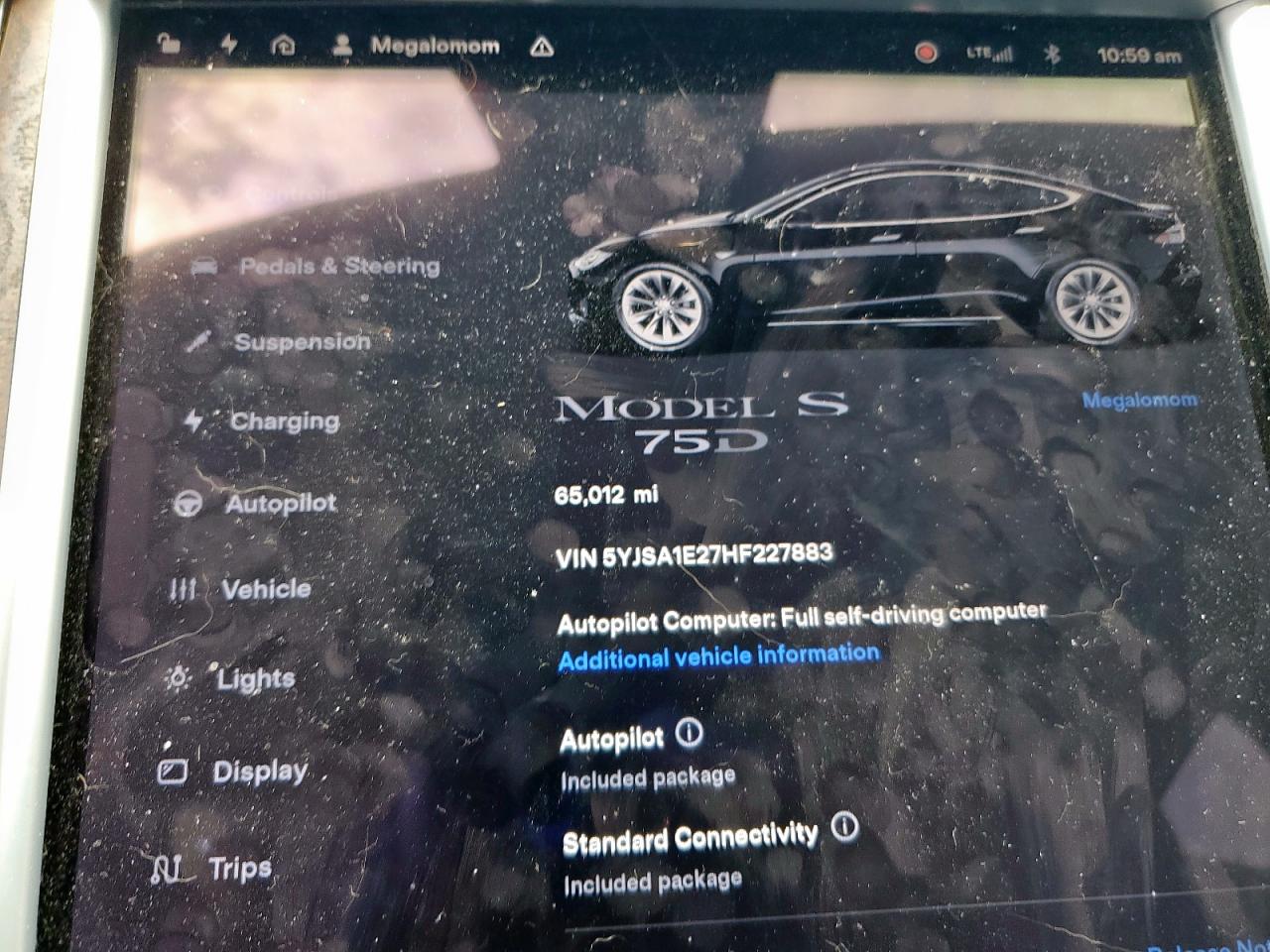 2017 Tesla Model S VIN: 5YJSA1E27HF227883 Lot: 84707605