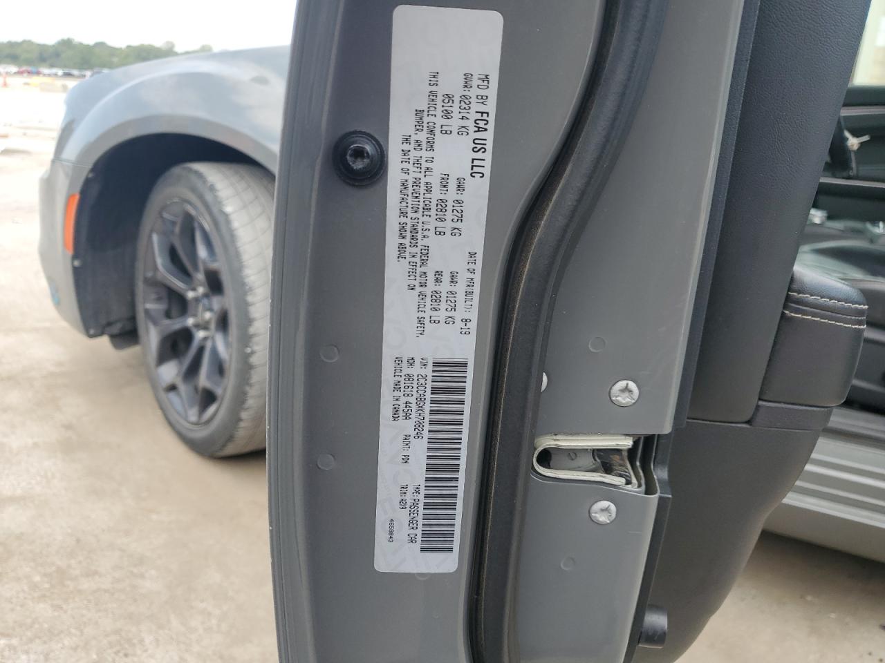 2019 Chrysler 300 S VIN: 2C3CCABGXKH708246 Lot: 80903565