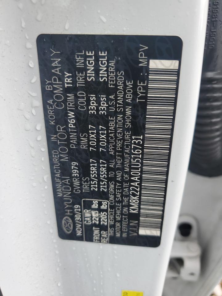 2020 Hyundai Kona Sel VIN: KM8K22AA0LU516731 Lot: 81725625