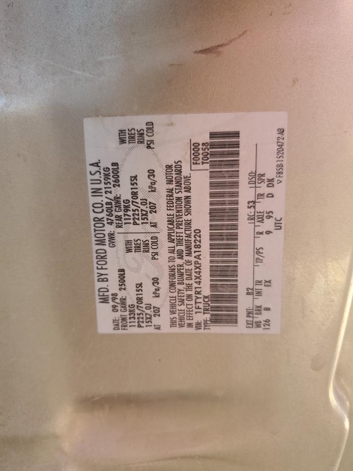 1999 Ford Ranger Super Cab VIN: 1FTYR14X4XPA18220 Lot: 84571325