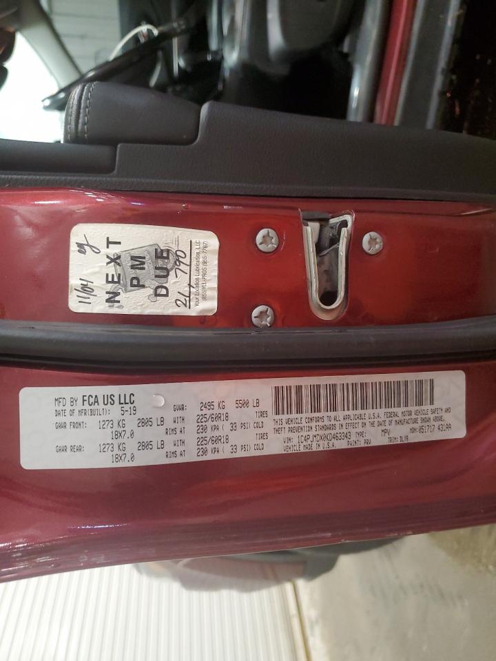 2019 Jeep Cherokee Limited VIN: 1C4PJMDX0KD463343 Lot: 84031395