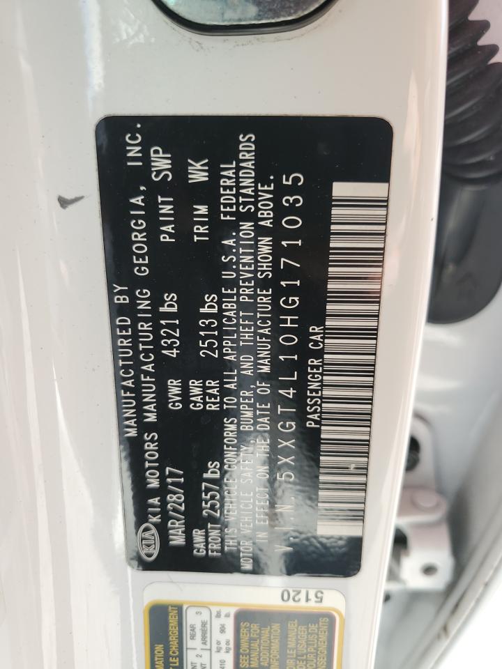 2017 Kia Optima Lx VIN: 5XXGT4L10HG171035 Lot: 81612485