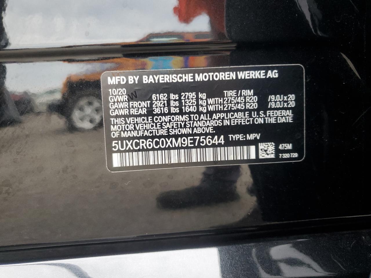 2021 BMW X5 xDrive40I VIN: 5UXCR6C0XM9E75644 Lot: 83997215