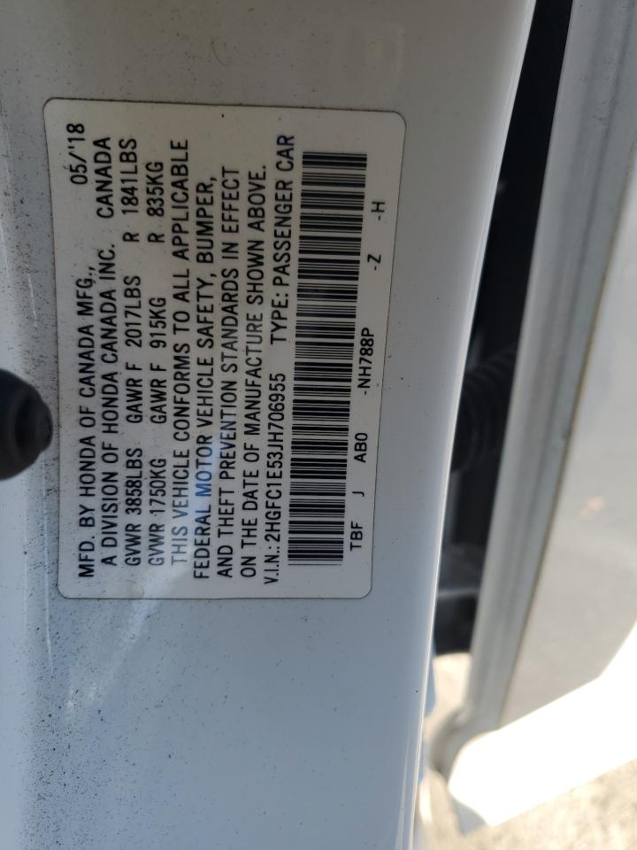 2018 Honda Civic Si VIN: 2HGFC1E53JH706955 Lot: 83842685