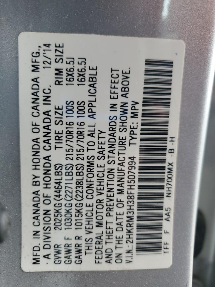 2015 Honda Cr-V Lx VIN: 2HKRM3H38FH507994 Lot: 70751285