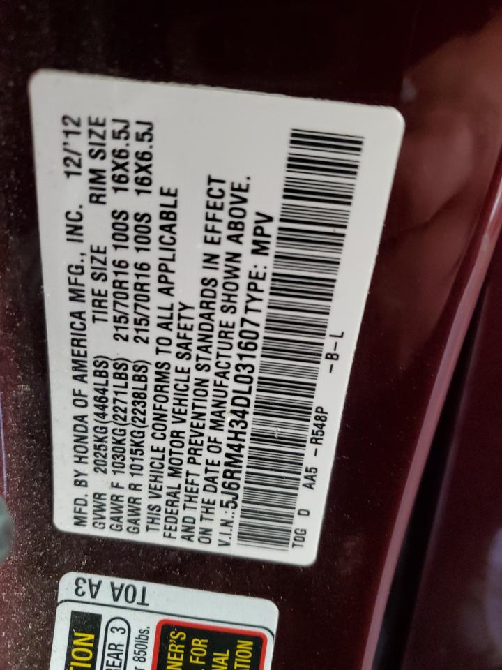 2013 Honda Cr-V Lx VIN: 5J6RM4H34DL031607 Lot: 81806105