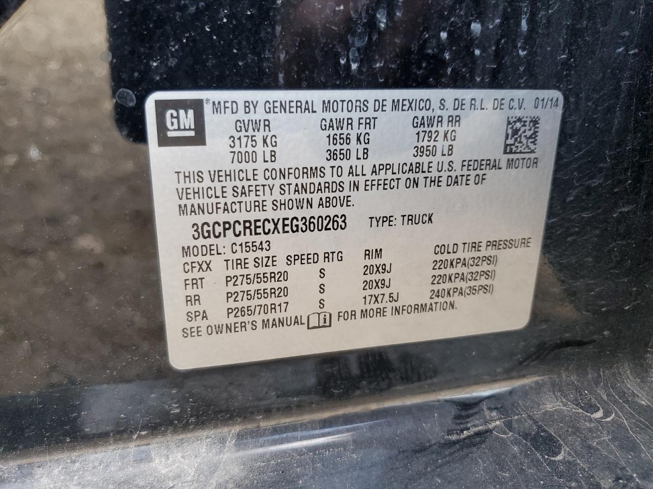 2014 Chevrolet Silverado C1500 Lt VIN: 3GCPCRECXEG360263 Lot: 80139965