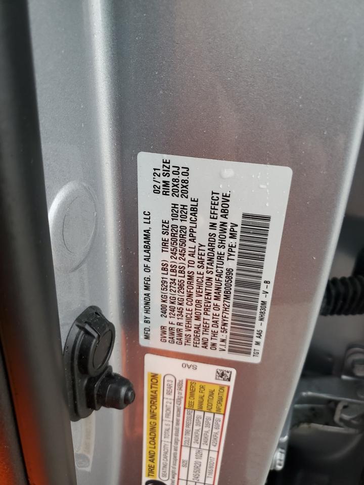 2021 Honda Passport Sport VIN: 5FNYF7H27MB005896 Lot: 80842515