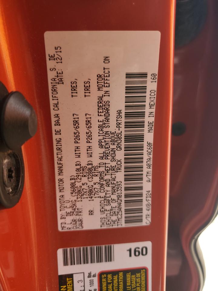 2016 Toyota Tacoma Double Cab VIN: 3TMCZ5AN4GM013593 Lot: 80208915