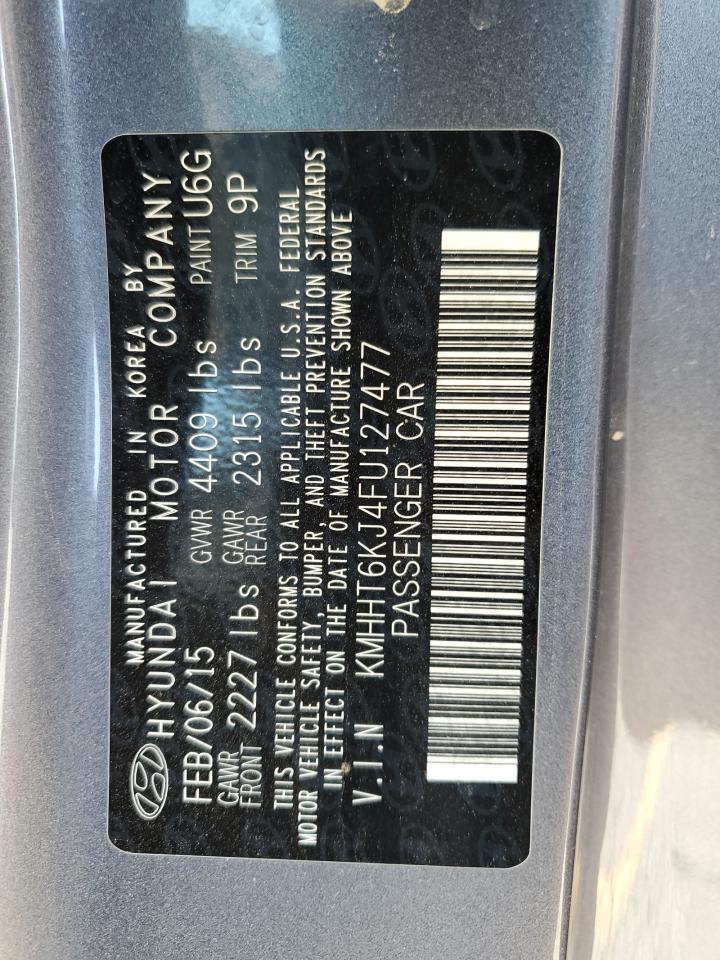 2015 Hyundai Genesis Coupe 3.8L VIN: KMHHT6KJ4FU127477 Lot: 71659365