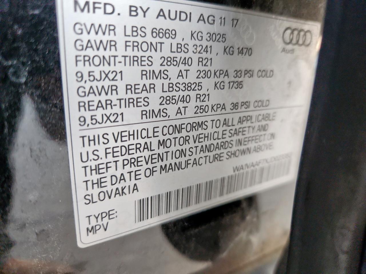 2018 Audi Q7 Prestige VIN: WA1VAAF7XJD023352 Lot: 80395275